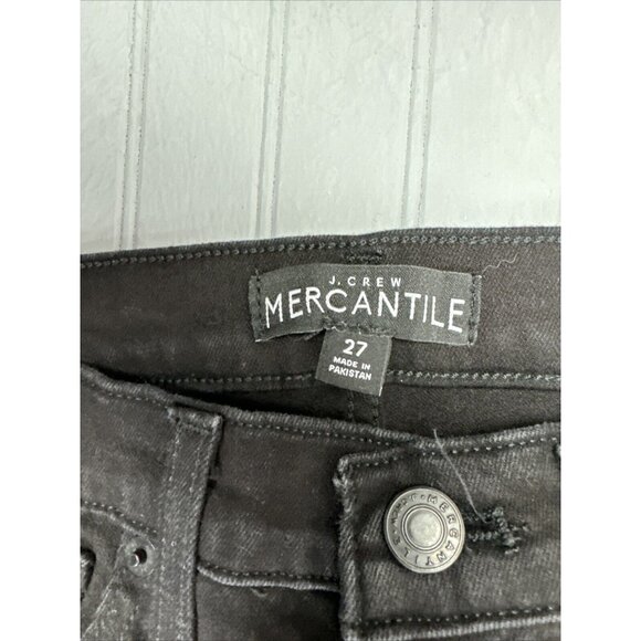 J Crew Mercantile Size 27 Womens Jeans Black Mid Rise Skinny Stretch - Picture 2 of 3